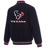 Houston Texans Reversible Wool Jacket - Navy - J.H. Sports Jackets