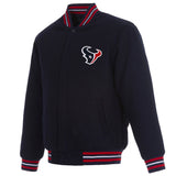 Houston Texans Reversible Wool Jacket - Navy - J.H. Sports Jackets