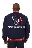 Houston Texans JH Design Wool Handmade Full-Snap Jacket-Navy - J.H. Sports Jackets