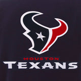 Houston Texans - JH Design Reversible Fleece Jacket with Faux Leather Sleeves - Navy/White - J.H. Sports Jackets