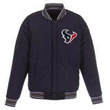 Houston Texans JH Design Wool Reversible Full-Snap Jacket – Navy - J.H. Sports Jackets