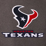 Houston Texans Wool & Leather Reversible Jacket w/ Embroidered Logos - Charcoal/Navy - J.H. Sports Jackets