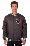 NFL JH Design Houston Texans Poly Twill Varsity Jacket - Black - J.H. Sports Jackets