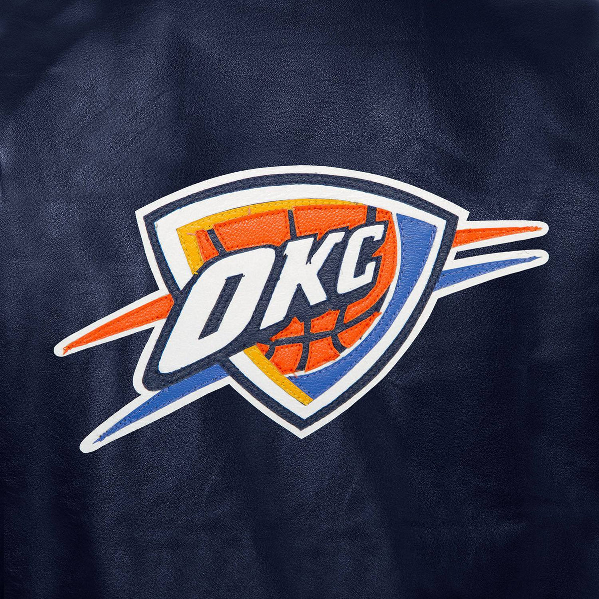 Oklahoma City Thunder Full Leather Jacket - Navy
