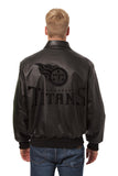Tennessee Titans JH Design Tonal All Leather Jacket - Black/Black - J.H. Sports Jackets