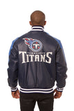 Tennessee Titans JH Design All Leather Jacket - Navy/Blue - J.H. Sports Jackets