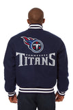 Tennessee Titans JH Design Wool Handmade Full-Snap Jacket-Navy - J.H. Sports Jackets