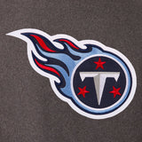 Tennessee Titans Wool & Leather Reversible Jacket w/ Embroidered Logos - Charcoal/Navy - J.H. Sports Jackets