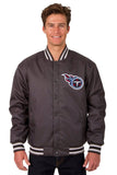 NFL JH Design Tennessee Titans Poly Twill Varsity Jacket - Black - J.H. Sports Jackets