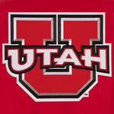 Utah Utes Poly Twill Varsity Jacket - Red - J.H. Sports Jackets