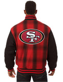 San Francisco 49ers JH Design Wool Jacket - Black - J.H. Sports Jackets