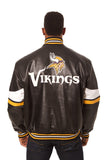 Minnesota Vikings JH Design All Leather Jacket - Black/Yellow - J.H. Sports Jackets