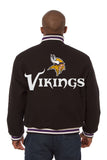 Minnesota Vikings JH Design Wool Handmade Full-Snap Jacket-Black - J.H. Sports Jackets