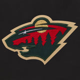 Minnesota Wild Reversible Wool Jacket - Embroidered Logos JH Design Black - J.H. Sports Jackets
