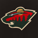 Minnesota Wild - JH Design Reversible Fleece Jacket with Faux Leather Sleeves - Black/White - J.H. Sports Jackets