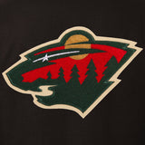 Minnesota Wild Reversible Wool Jacket - Embroidered Logos JH Design Black - J.H. Sports Jackets