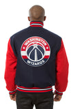 Washington Wizards Embroidered Handmade Wool Jacket - Navy/Red - J.H. Sports Jackets