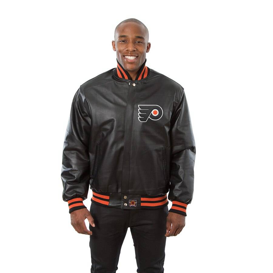 NHL Philadelphia Flyers レザー ジャケット Philadelphia Flyers Full Leather Jacket - Black