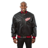 Detroit Red Wings Full Leather Jacket - Black - J.H. Sports Jackets