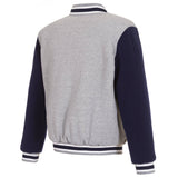Houston Texans Two-Tone Reversible Fleece Jacket - Gray/Navy - J.H. Sports Jackets