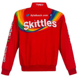 Authentic  JH Design Kyle Busch Skittles Full-Snap Twill Uniform Jacket - Red - Limited Edition JH Design - J.H. Sports Jackets