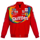 Authentic  JH Design Kyle Busch Skittles Full-Snap Twill Uniform Jacket - Red - Limited Edition JH Design - J.H. Sports Jackets