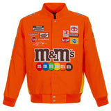 Kyle Busch M&Ms Full-Snap Twill Uniform Jacket - Orange - Limited Edition - J.H. Sports Jackets