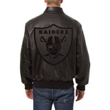 Las Vegas Raiders JH Design Tonal Leather Jacket - Black - J.H. Sports Jackets