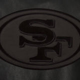 San Francisco 49ers JH Design Tonal All Leather Jacket - Black - J.H. Sports Jackets