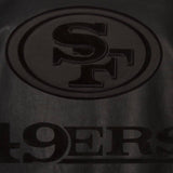 San Francisco 49ers JH Design Tonal All Leather Jacket - Black - J.H. Sports Jackets