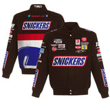 Kyle Busch Brown Snickers Full-Snap Twill Uniform Jacket - Limited Edition. JH Design - J.H. Sports Jackets