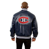 Montreal Canadiens Full Leather Jacket - Navy - JH Design