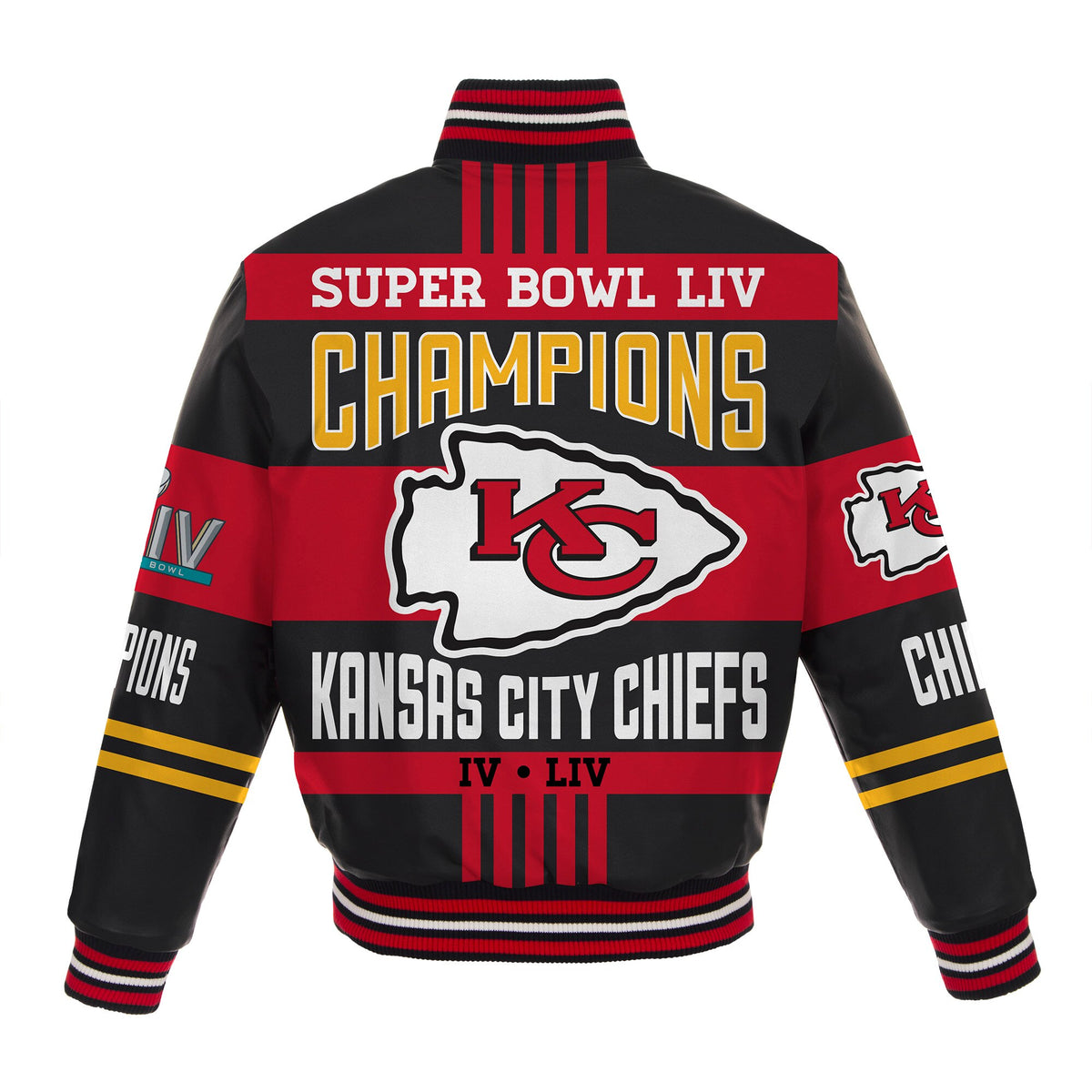 KANSAS CITY CHIEFS SUPER BOWL LIV CHAMPIONS ALL-LEATHER FULL-SNAP JACKET