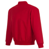 San Francisco 49ers Poly Twill Varsity Jacket - Red - J.H. Sports Jackets