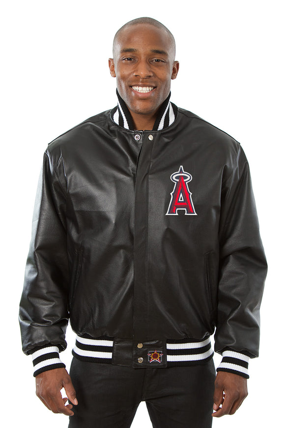 Los Angeles Angels Full Leather Jacket - Black - JH Design