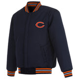 Chicago Bears Reversible Wool Jacket - Navy - J.H. Sports Jackets