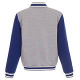 New York Rangers Two-Tone Reversible Fleece Jacket - Gray/Royal - J.H. Sports Jackets