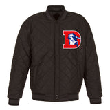 Denver Broncos Wool & Leather Throwback Reversible Jacket - Charcoal - J.H. Sports Jackets