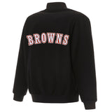 Cleveland Browns Reversible Wool Jacket - Black - JH Design
