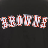 Cleveland Browns Poly Twill Varsity Jacket - Black - JH Design