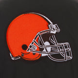 Cleveland Browns Poly Twill Varsity Jacket - Black - JH Design