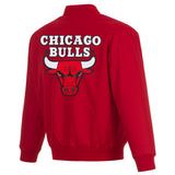 Chicago Bulls Poly Twill Varsity Jacket - Red - J.H. Sports Jackets