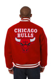 Chicago Bulls Embroidered Wool Jacket - Red - JH Design