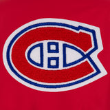 Montreal Canadiens Poly Twill Varsity Jacket - Red - J.H. Sports Jackets