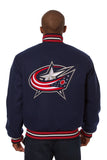 Columbus Blue Jackets Embroidered Wool Jacket - Navy - JH Design