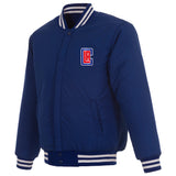 Los Angeles Clippers Reversible Wool Jacket - Royal - J.H. Sports Jackets