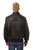 Los Angeles Clippers Full Leather Jacket - Black/Black - JH Design