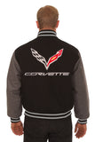 Corvette Embroidered Wool Jacket - Black/Grey - JH Design