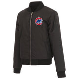 Chicago Cubs JH Design Reversible Women Fleece Jacket - Black - JH Design