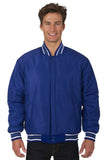 JH Design - All-Wool Varsity Jacket - Reversible - Royal - JH Design